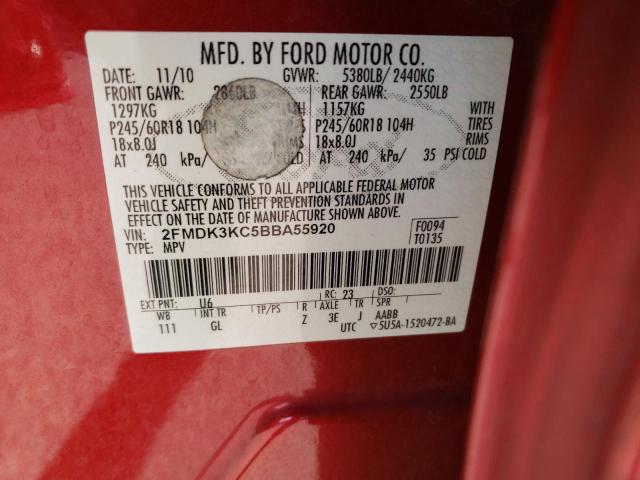 Photo 9 VIN: 2FMDK3KC5BBA55920 - FORD EDGE LIMIT 