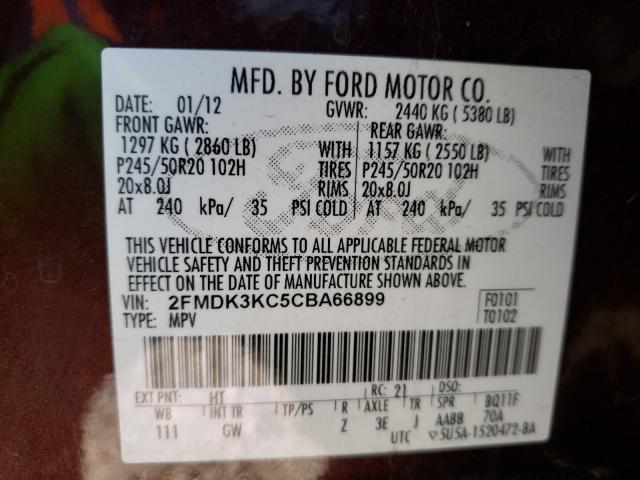 Photo 9 VIN: 2FMDK3KC5CBA66899 - FORD EDGE LIMIT 