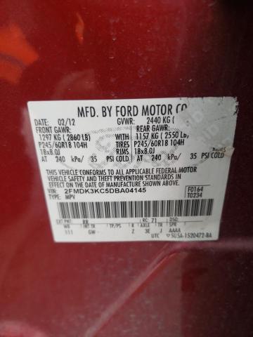 Photo 9 VIN: 2FMDK3KC5DBA04145 - FORD EDGE LIMIT 