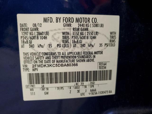 Photo 12 VIN: 2FMDK3KC5DBA80366 - FORD EDGE LIMIT 