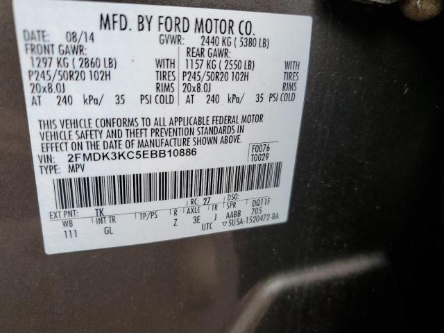 Photo 12 VIN: 2FMDK3KC5EBB10886 - FORD EDGE 