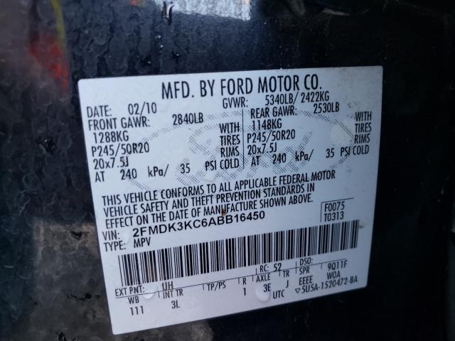 Photo 9 VIN: 2FMDK3KC6ABB16450 - FORD EDGE LIMIT 