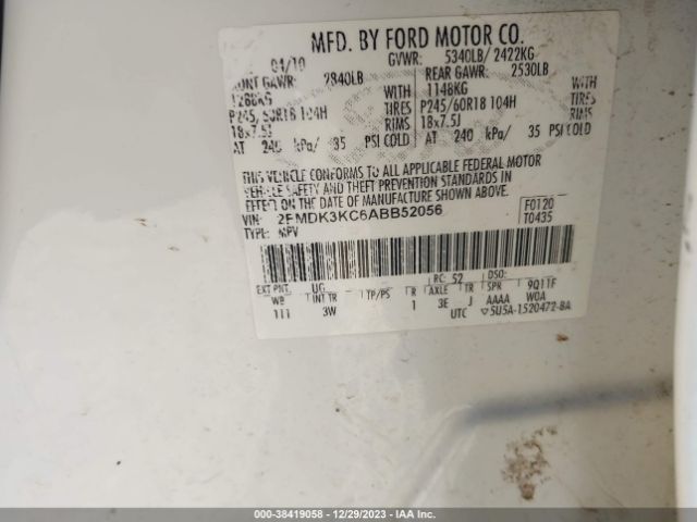 Photo 8 VIN: 2FMDK3KC6ABB52056 - FORD EDGE 