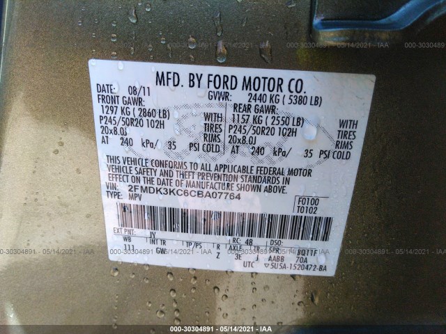 Photo 8 VIN: 2FMDK3KC6CBA07764 - FORD EDGE 