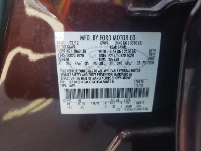 Photo 9 VIN: 2FMDK3KC6CBA89818 - FORD EDGE LIMIT 