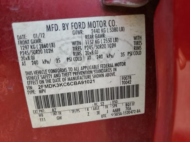 Photo 11 VIN: 2FMDK3KC6CBA91021 - FORD EDGE LIMIT 