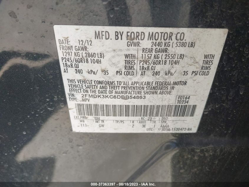 Photo 8 VIN: 2FMDK3KC6DBB54863 - FORD EDGE 