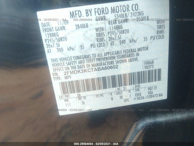 Photo 8 VIN: 2FMDK3KC7ABA60602 - FORD EDGE 