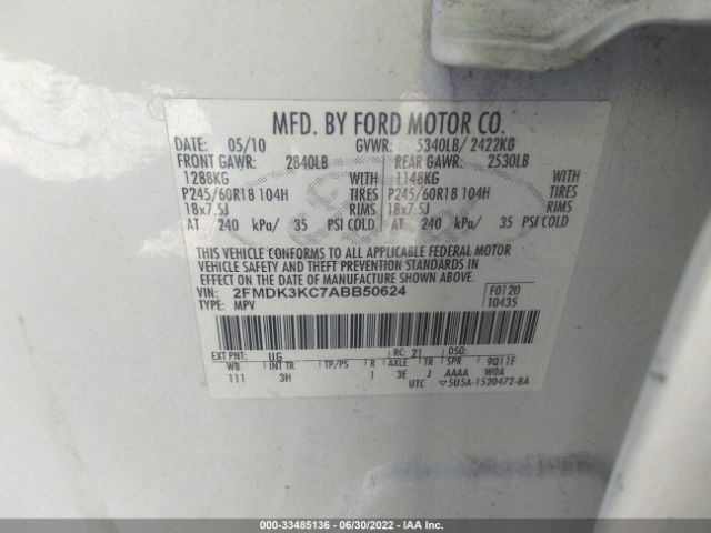 Photo 8 VIN: 2FMDK3KC7ABB50624 - FORD EDGE 