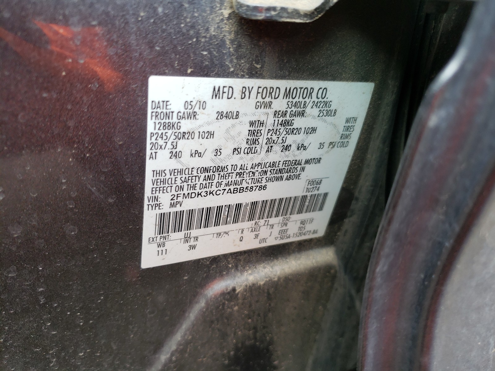 Photo 9 VIN: 2FMDK3KC7ABB58786 - FORD EDGE LIMIT 