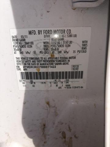 Photo 13 VIN: 2FMDK3KC7BBB11422 - FORD EDGE LIMIT 