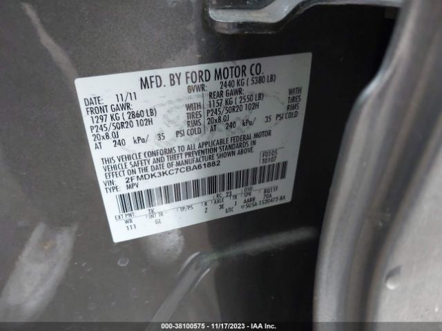 Photo 8 VIN: 2FMDK3KC7CBA61882 - FORD EDGE 