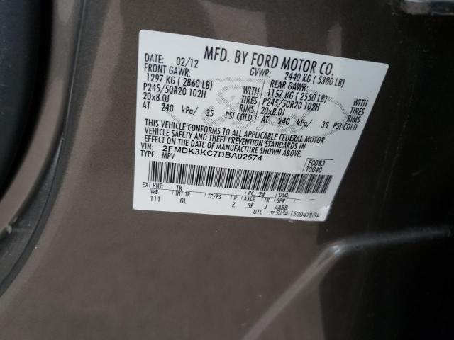 Photo 12 VIN: 2FMDK3KC7DBA02574 - FORD EDGE LIMIT 