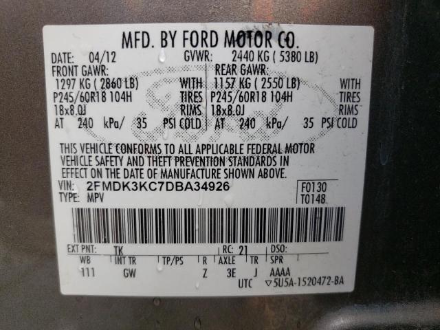 Photo 9 VIN: 2FMDK3KC7DBA34926 - FORD EDGE LIMIT 