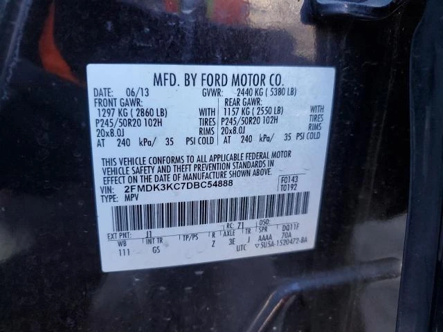 Photo 12 VIN: 2FMDK3KC7DBC54888 - FORD EDGE LIMIT 