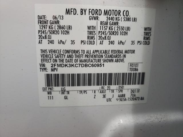 Photo 9 VIN: 2FMDK3KC7DBC60951 - FORD EDGE LIMIT 