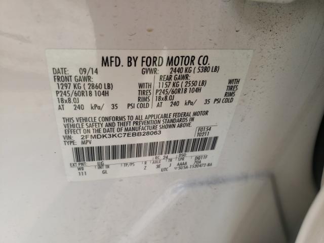 Photo 9 VIN: 2FMDK3KC7EBB28063 - FORD EDGE LIMIT 