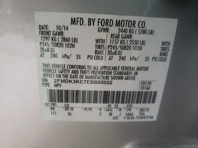 Photo 9 VIN: 2FMDK3KC7EBB55022 - FORD EDGE LIMIT 