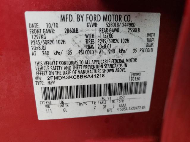 Photo 11 VIN: 2FMDK3KC8BBA41218 - FORD EDGE 