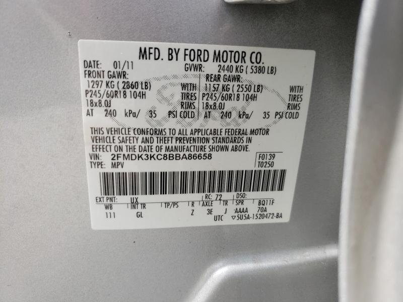 Photo 9 VIN: 2FMDK3KC8BBA86658 - FORD EDGE LIMIT 