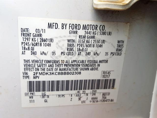 Photo 9 VIN: 2FMDK3KC8BBB02308 - FORD EDGE LIMIT 