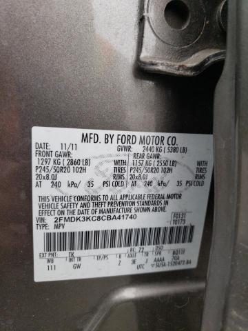 Photo 12 VIN: 2FMDK3KC8CBA41740 - FORD EDGE 