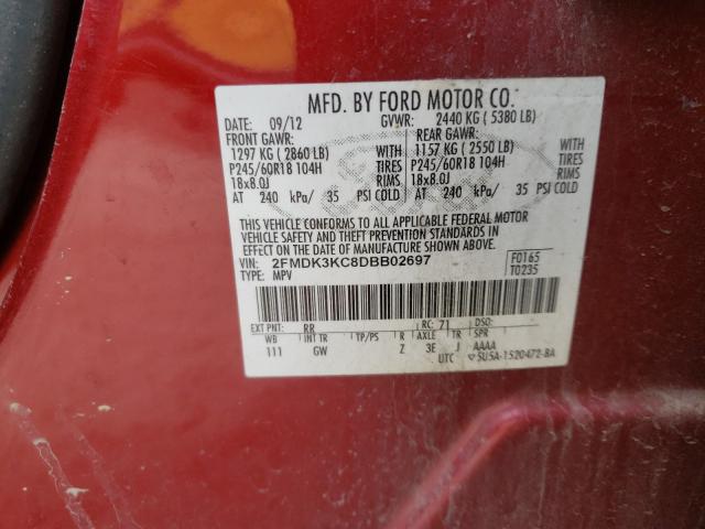 Photo 9 VIN: 2FMDK3KC8DBB02697 - FORD EDGE LIMIT 