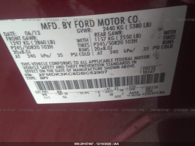 Photo 8 VIN: 2FMDK3KC8DBC52907 - FORD EDGE 