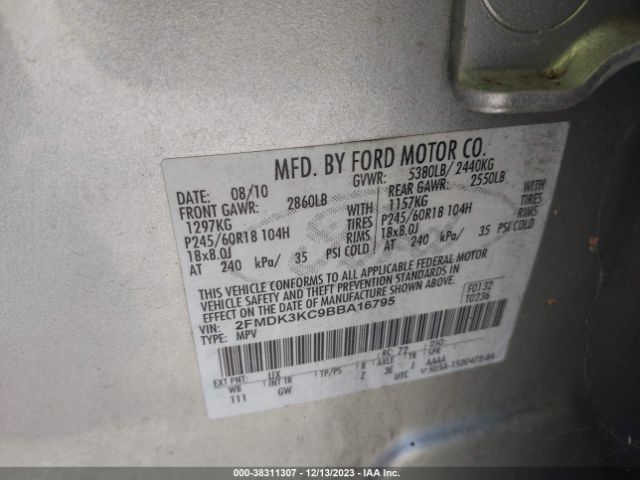 Photo 8 VIN: 2FMDK3KC9BBA16795 - FORD EDGE 