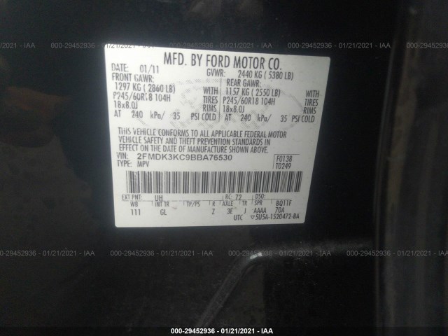 Photo 8 VIN: 2FMDK3KC9BBA76530 - FORD EDGE 