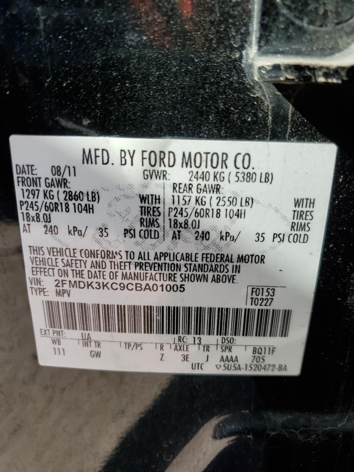 Photo 11 VIN: 2FMDK3KC9CBA01005 - FORD EDGE 