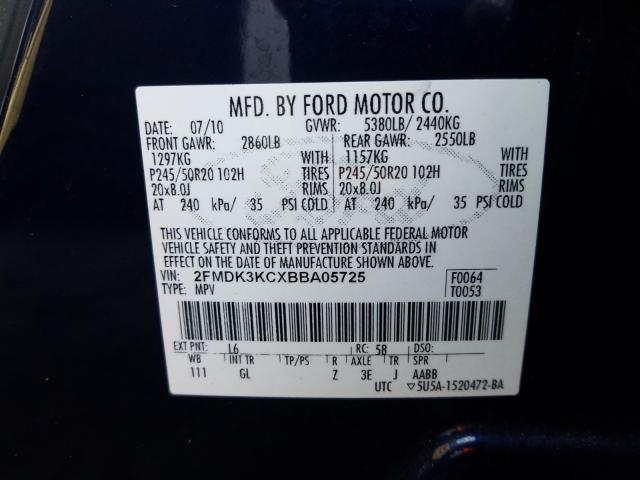 Photo 9 VIN: 2FMDK3KCXBBA05725 - FORD EDGE LIMIT 