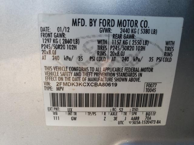 Photo 9 VIN: 2FMDK3KCXCBA80619 - FORD EDGE LIMIT 