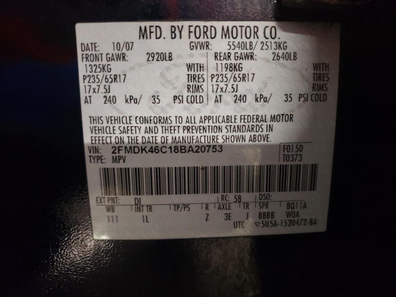 Photo 11 VIN: 2FMDK46C18BA20753 - FORD EDGE 