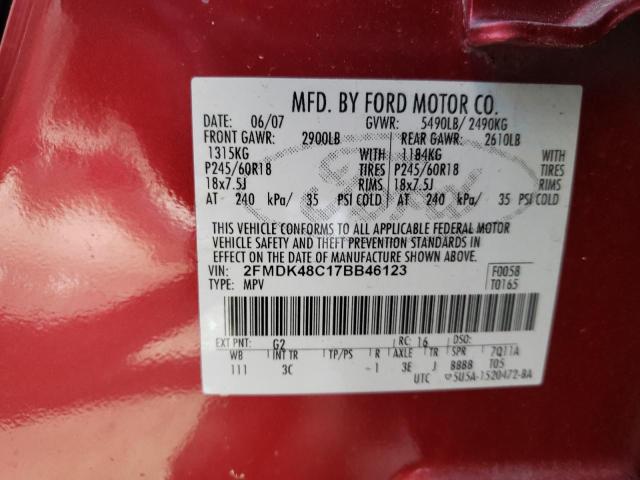 Photo 9 VIN: 2FMDK48C17BB46123 - FORD EDGE SEL 