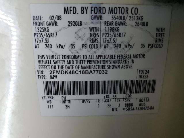 Photo 12 VIN: 2FMDK48C18BA77032 - FORD EDGE SEL 