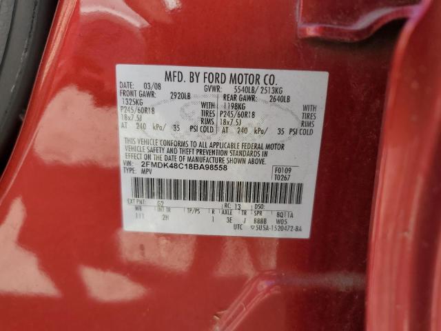 Photo 12 VIN: 2FMDK48C18BA98558 - FORD EDGE SEL 