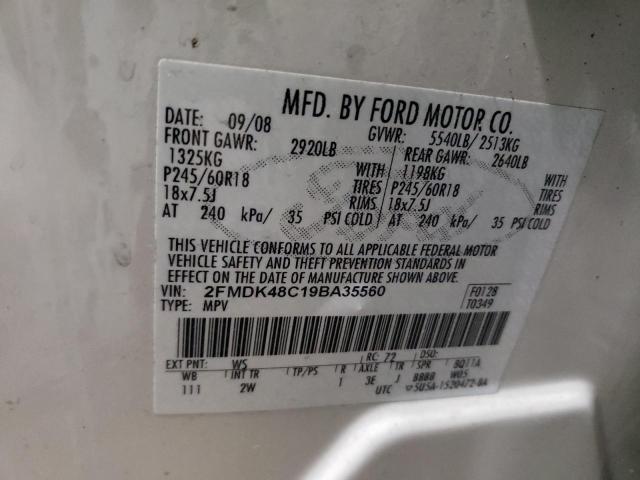 Photo 9 VIN: 2FMDK48C19BA35560 - FORD EDGE SEL 