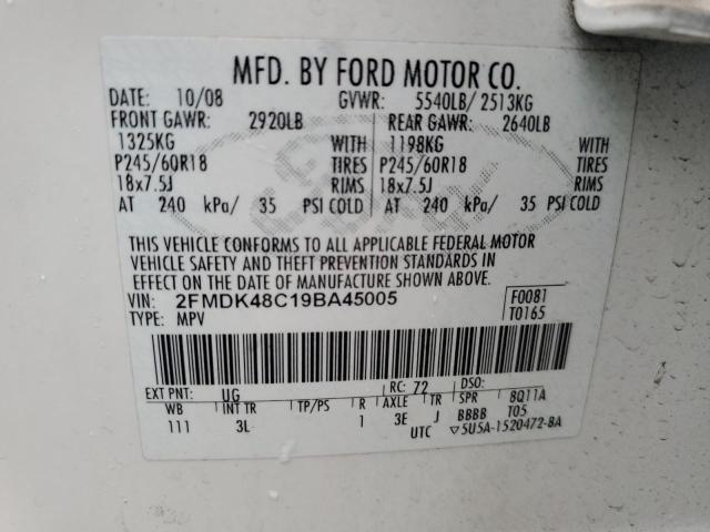 Photo 12 VIN: 2FMDK48C19BA45005 - FORD EDGE SEL 