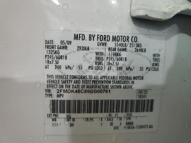 Photo 12 VIN: 2FMDK48C89BB00761 - FORD EDGE SEL 