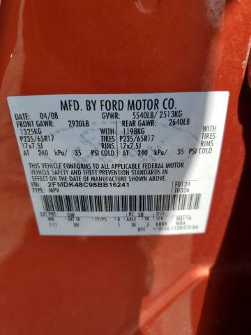 Photo 13 VIN: 2FMDK48C98BB16241 - FORD EDGE SEL 