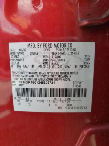 Photo 12 VIN: 2FMDK48CX9BB05721 - FORD EDGE SEL 