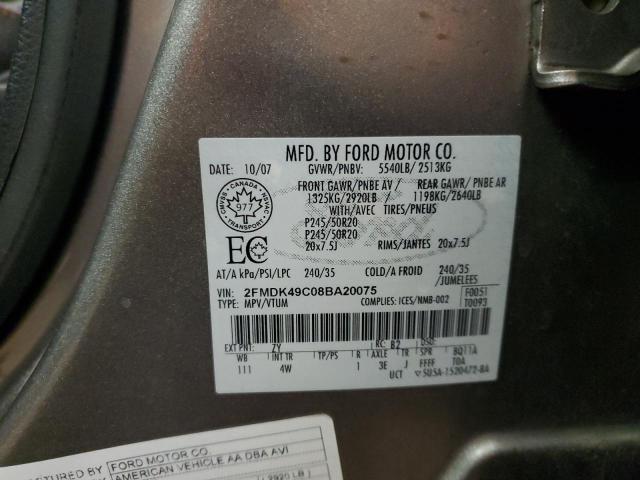 Photo 12 VIN: 2FMDK49C08BA20075 - FORD EDGE 