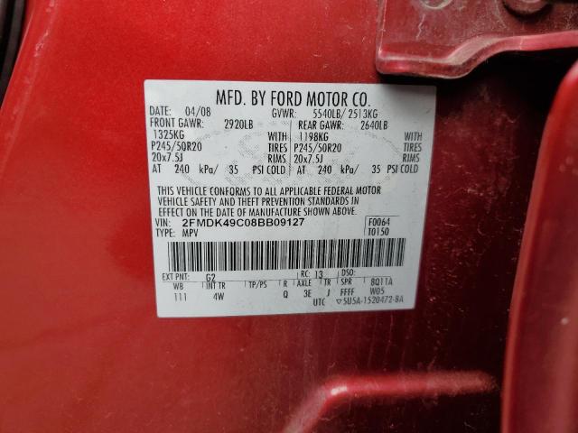 Photo 11 VIN: 2FMDK49C08BB09127 - FORD EDGE 