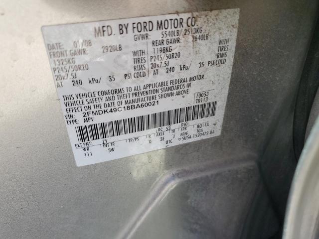 Photo 12 VIN: 2FMDK49C18BA60021 - FORD EDGE 