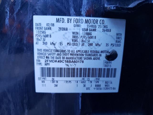 Photo 11 VIN: 2FMDK49C18BA60178 - FORD EDGE LIMIT 