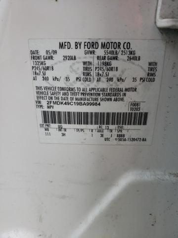 Photo 11 VIN: 2FMDK49C19BA99984 - FORD EDGE 