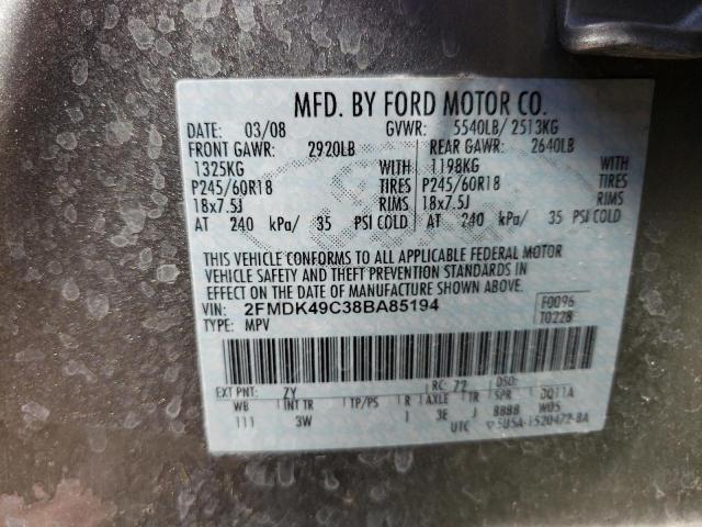 Photo 11 VIN: 2FMDK49C38BA85194 - FORD EDGE LIMIT 