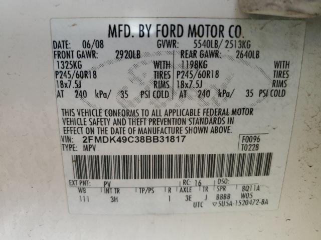 Photo 12 VIN: 2FMDK49C38BB31817 - FORD EDGE LIMIT 