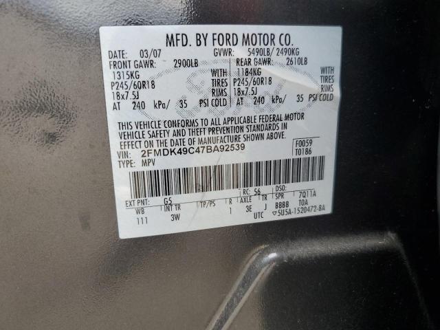 Photo 12 VIN: 2FMDK49C47BA92539 - FORD EDGE SEL P 